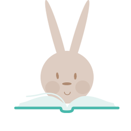 Illustration de lapin lisant un livre